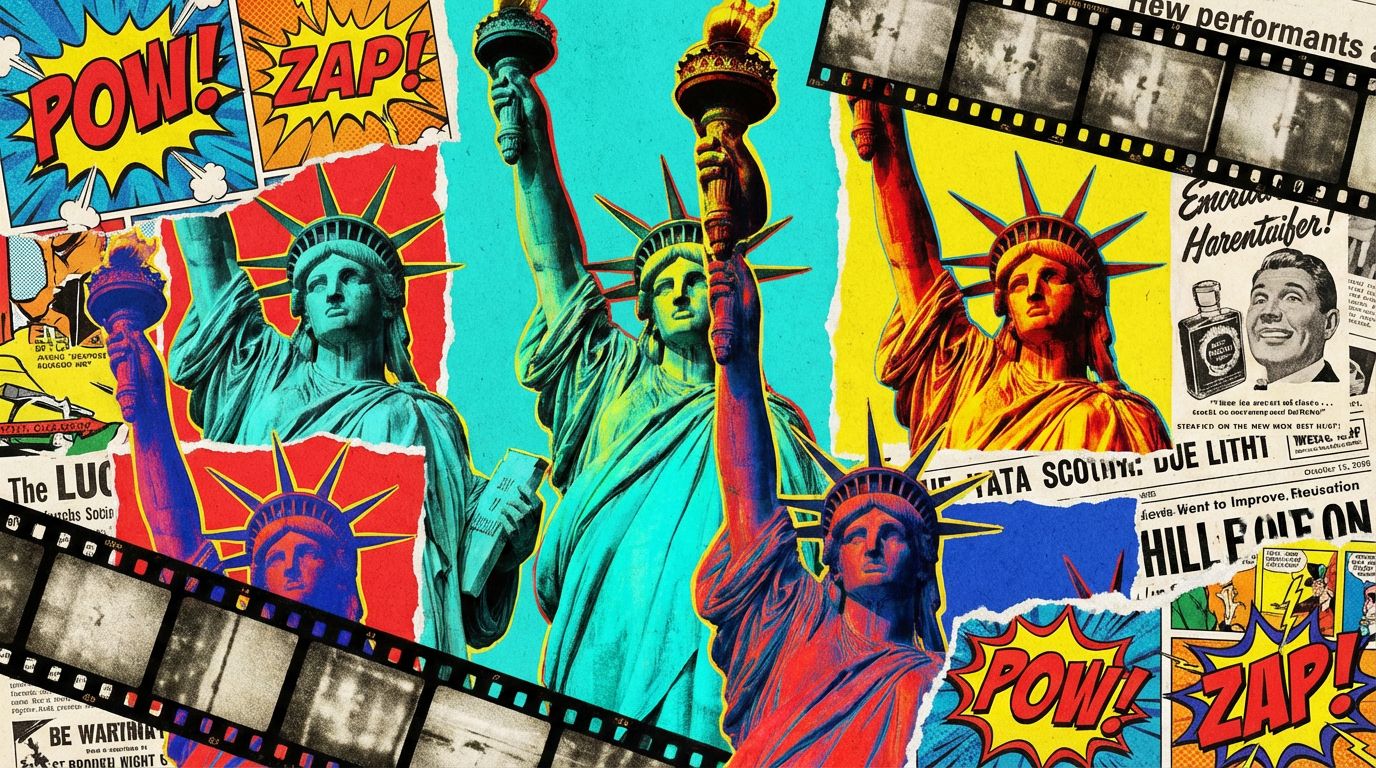 La Statue de la Liberté en style pop art